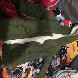 Fuzzy Lined Utility Parka Coat